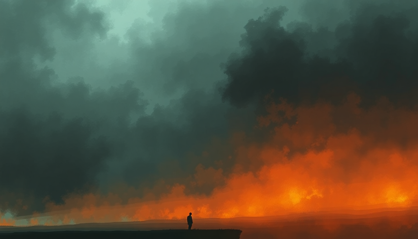 Fan-driven abstract illustration evoking the emotional arc of Glint by Deafheaven