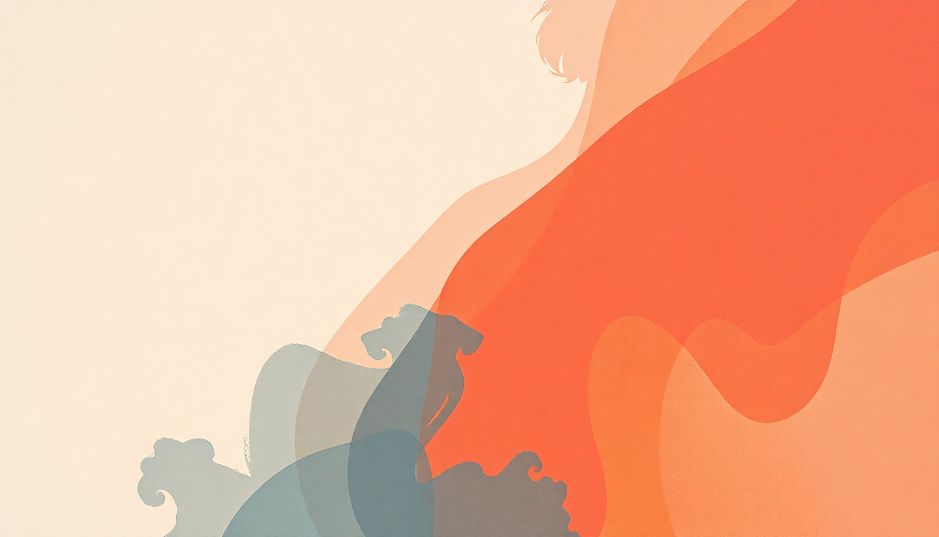 Fan-driven abstract illustration evoking the emotional arc of God is a Woman by Ariana Grande