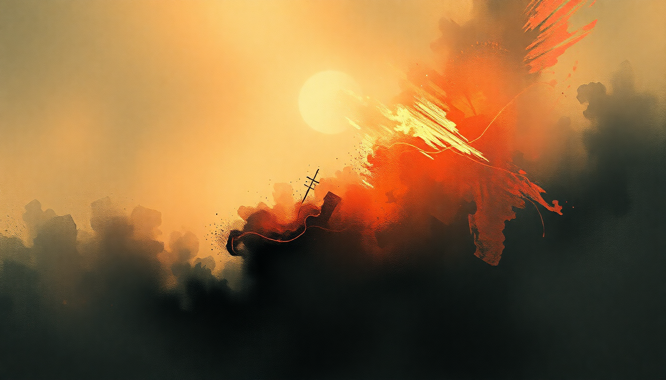 Fan-driven abstract illustration evoking the emotional arc of Goddamn Electric by Pantera