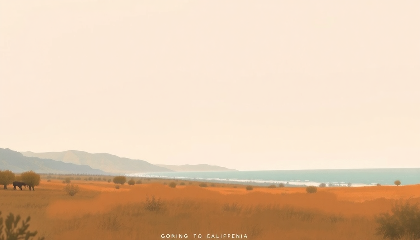 Fan-driven abstract illustration evoking the emotional arc of Going to California by Led Zeppelin