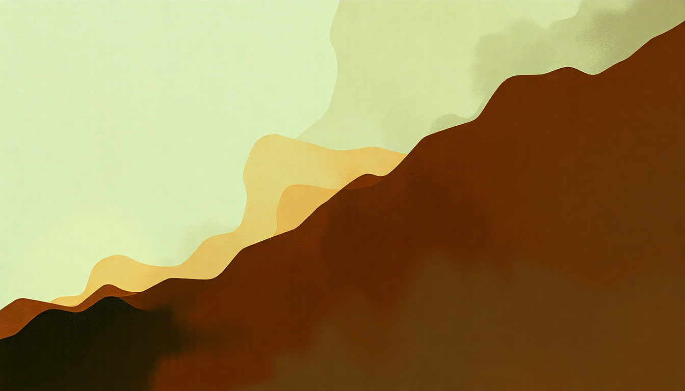 Fan-driven abstract illustration evoking the emotional arc of Gollum's Song by Howard Shore