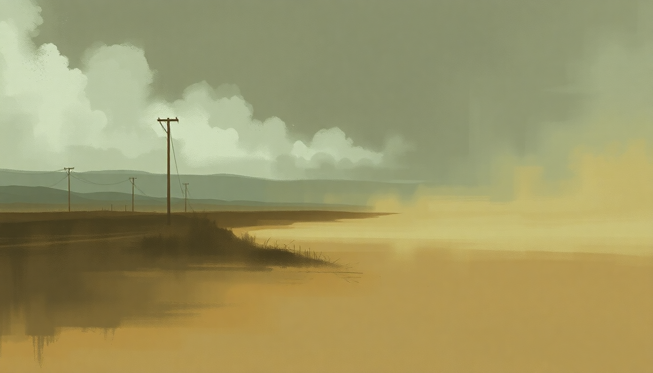 Fan-driven abstract illustration evoking the emotional arc of Gone Away by The Offspring