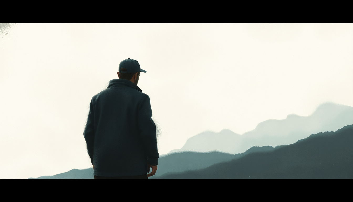 Fan-driven abstract illustration evoking the emotional arc of Gone by Dierks Bentley