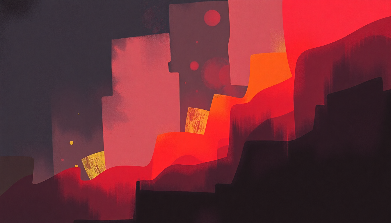 Fan-driven abstract illustration evoking the emotional arc of Goodbye 70's by Yazoo