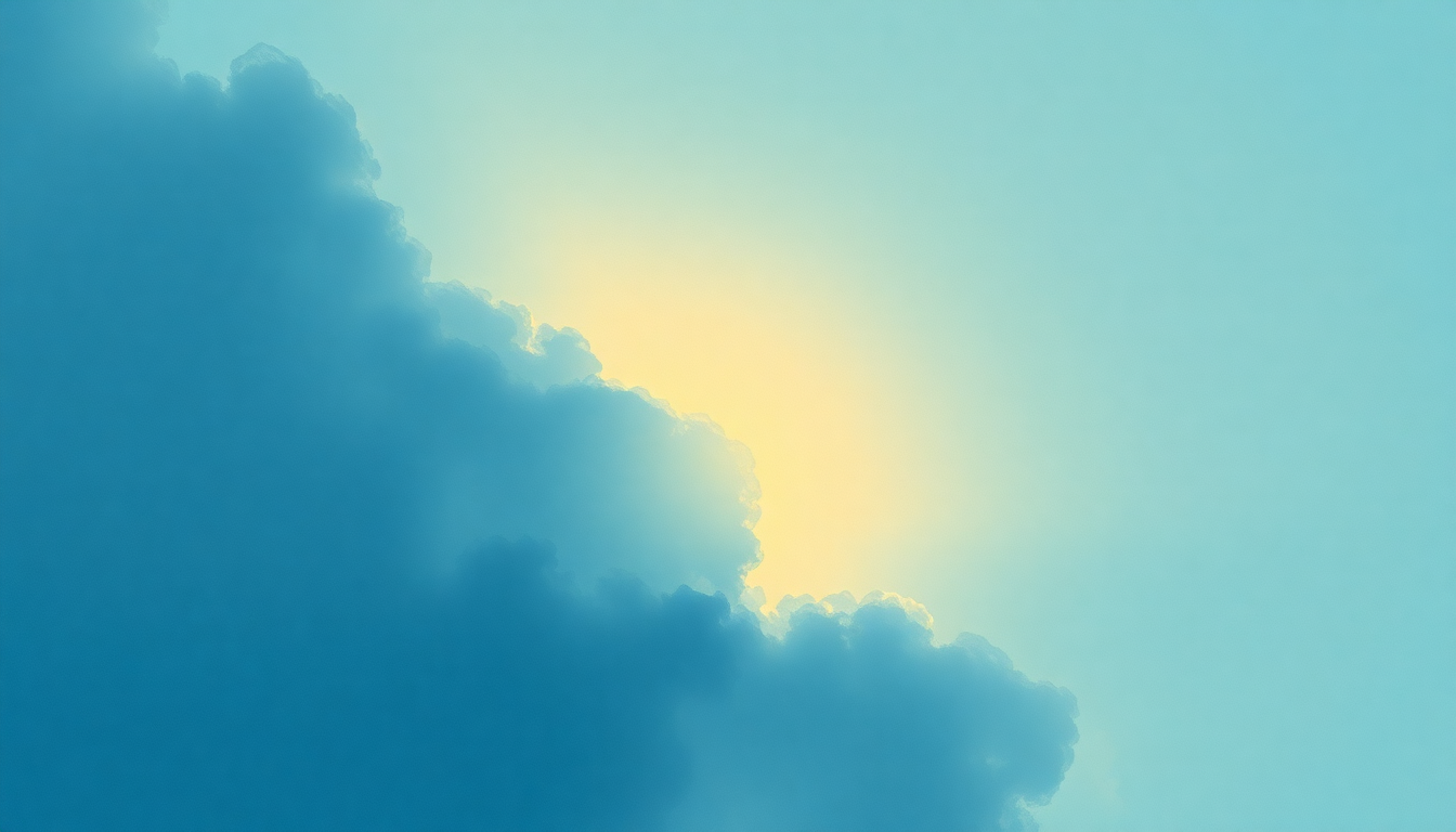 Fan-driven abstract illustration evoking the emotional arc of Goodbye Blue Sky by Pink Floyd