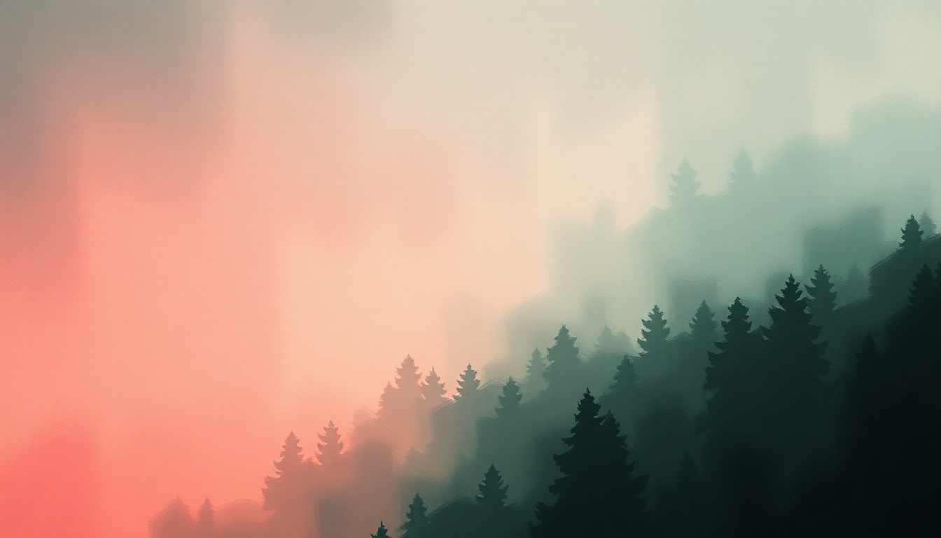 Fan-driven abstract illustration evoking the emotional arc of Goodbye Evergreen by Sufjan Stevens
