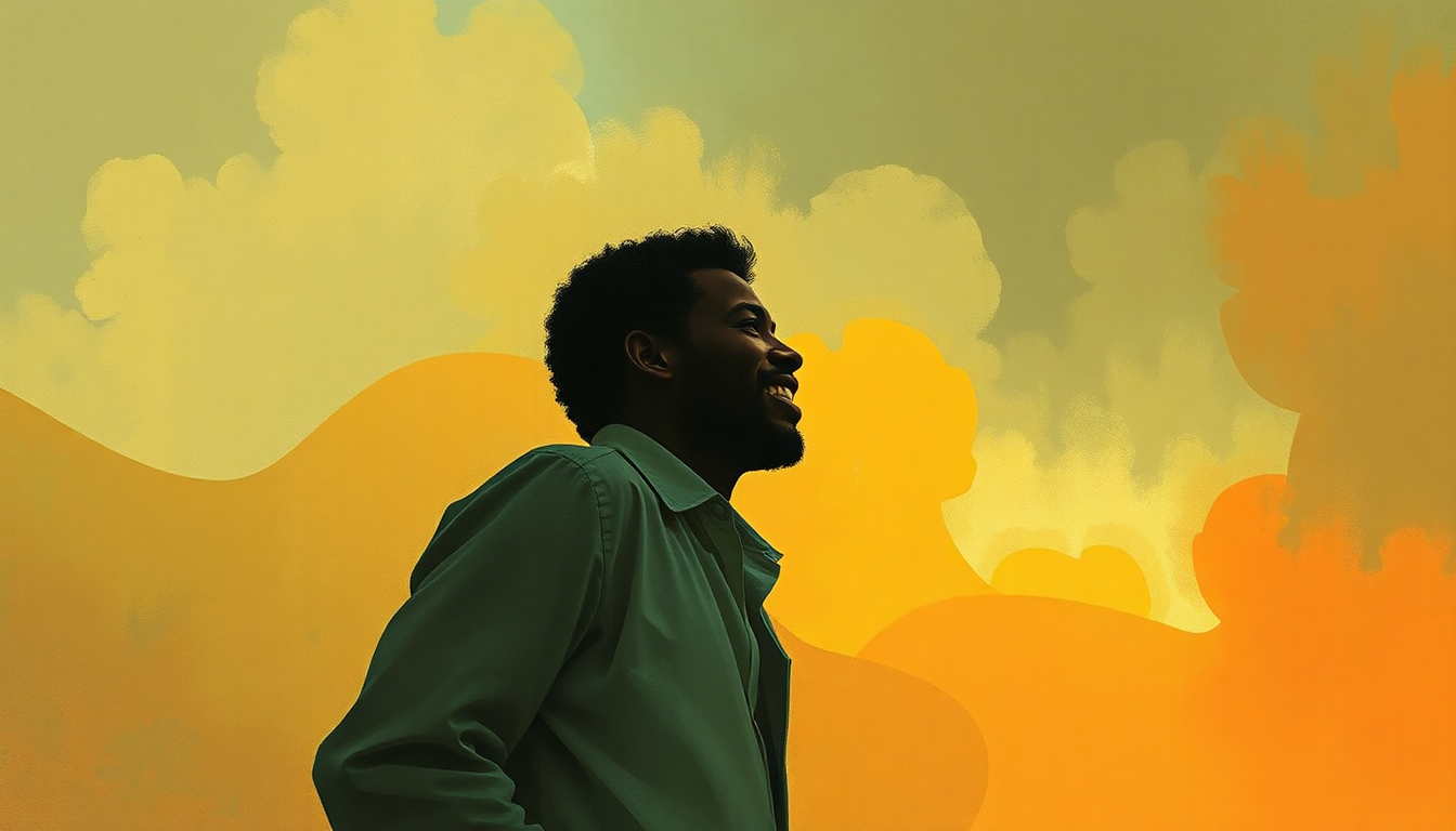 Fan-driven abstract illustration evoking the emotional arc of Got to Give It Up by Marvin Gaye