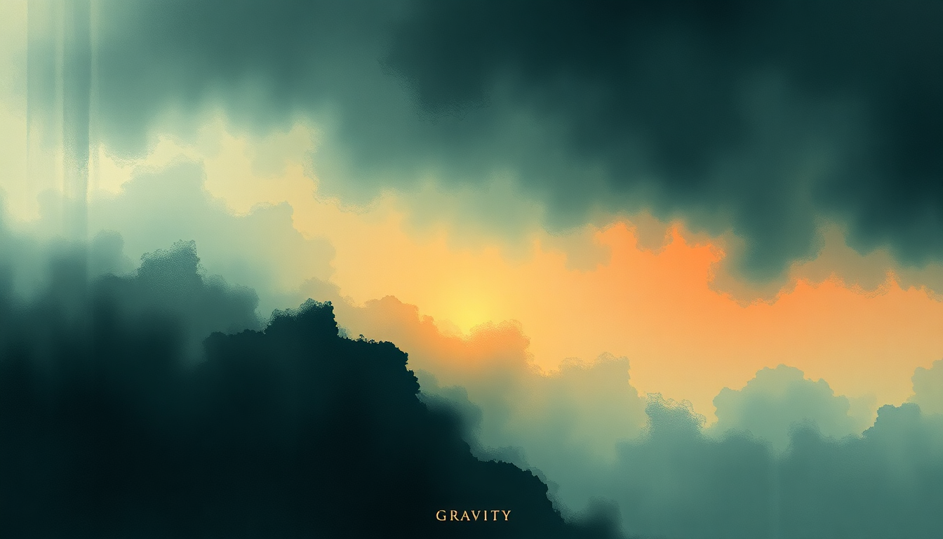 Fan-driven abstract illustration evoking the emotional arc of Gravity by John Mayer