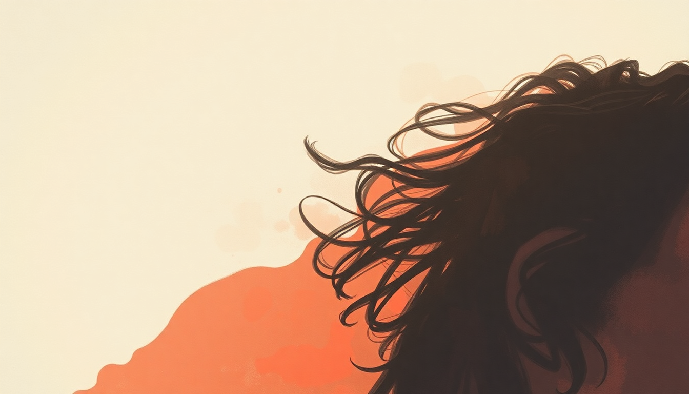 Fan-driven abstract illustration evoking the emotional arc of Grease in Your Hair by The National