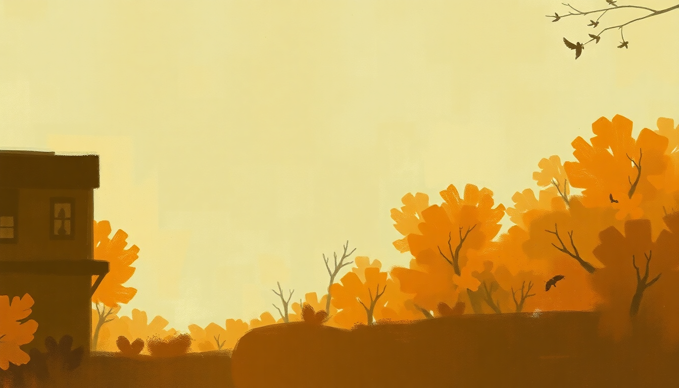 Fan-driven abstract illustration evoking the emotional arc of Great Pumpkin Waltz by Vince Guaraldi