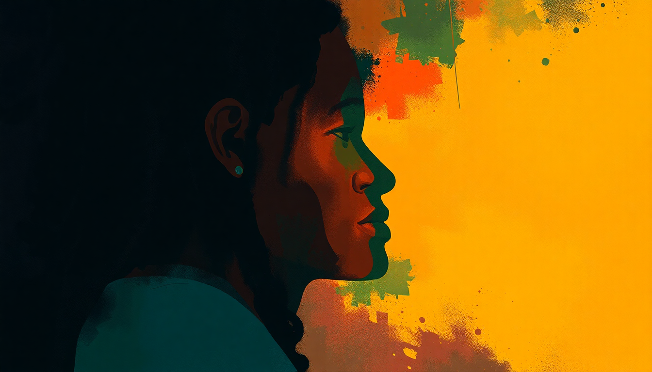 Fan-driven abstract illustration evoking the emotional arc of Guess Who's Coming to Dinner by Black Uhuru