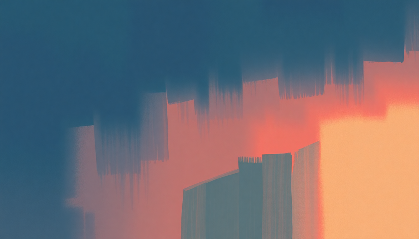 Fan-driven abstract illustration evoking the emotional arc of Guest Room by The National
