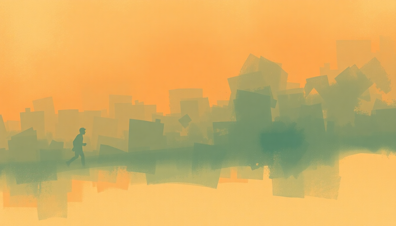 Fan-driven abstract illustration evoking the emotional arc of Guiding Light by Mumford & Sons