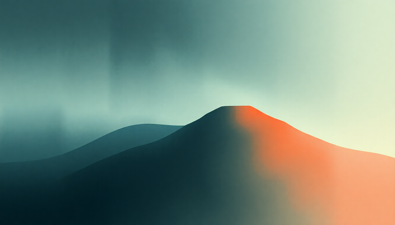 Fan-driven abstract illustration evoking the emotional arc of Gymnopedie No 2 by Erik Satie