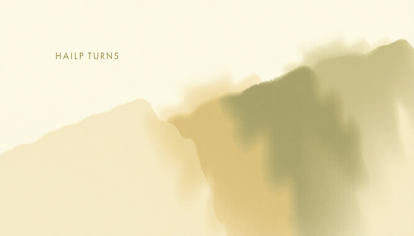 Fan-driven abstract illustration evoking the emotional arc of Hairpin Turns by The National