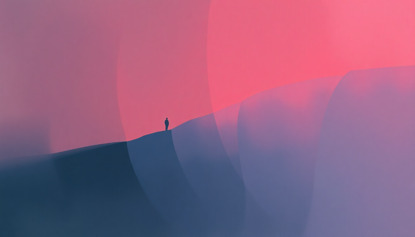 Fan-driven abstract illustration evoking the emotional arc of Hallelujah by Leonard Cohen