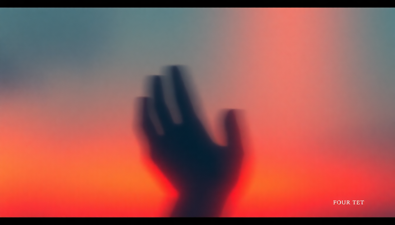 Fan-driven abstract illustration evoking the emotional arc of Hands by Four Tet