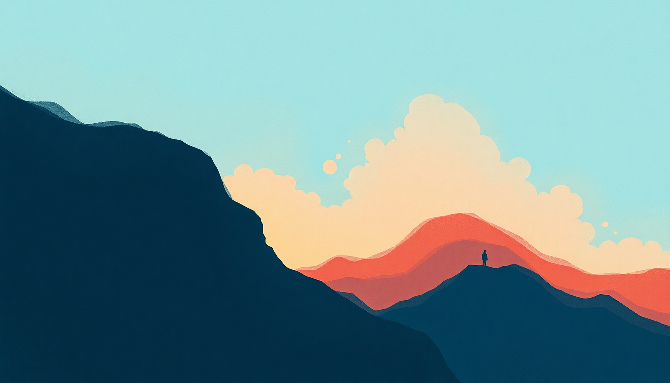 Fan-driven abstract illustration evoking the emotional arc of Handsome Man by Wednesday