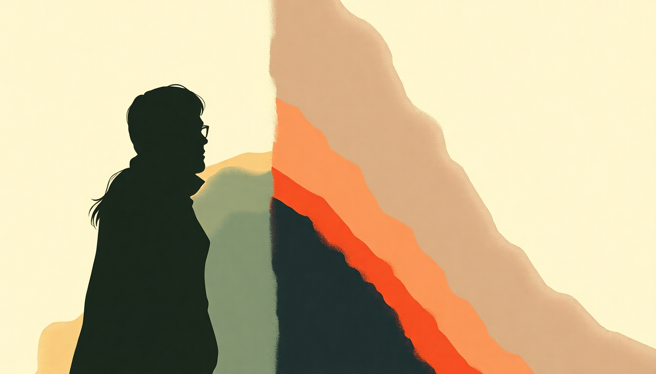 Fan-driven abstract illustration evoking the emotional arc of Happiness by Elliott Smith