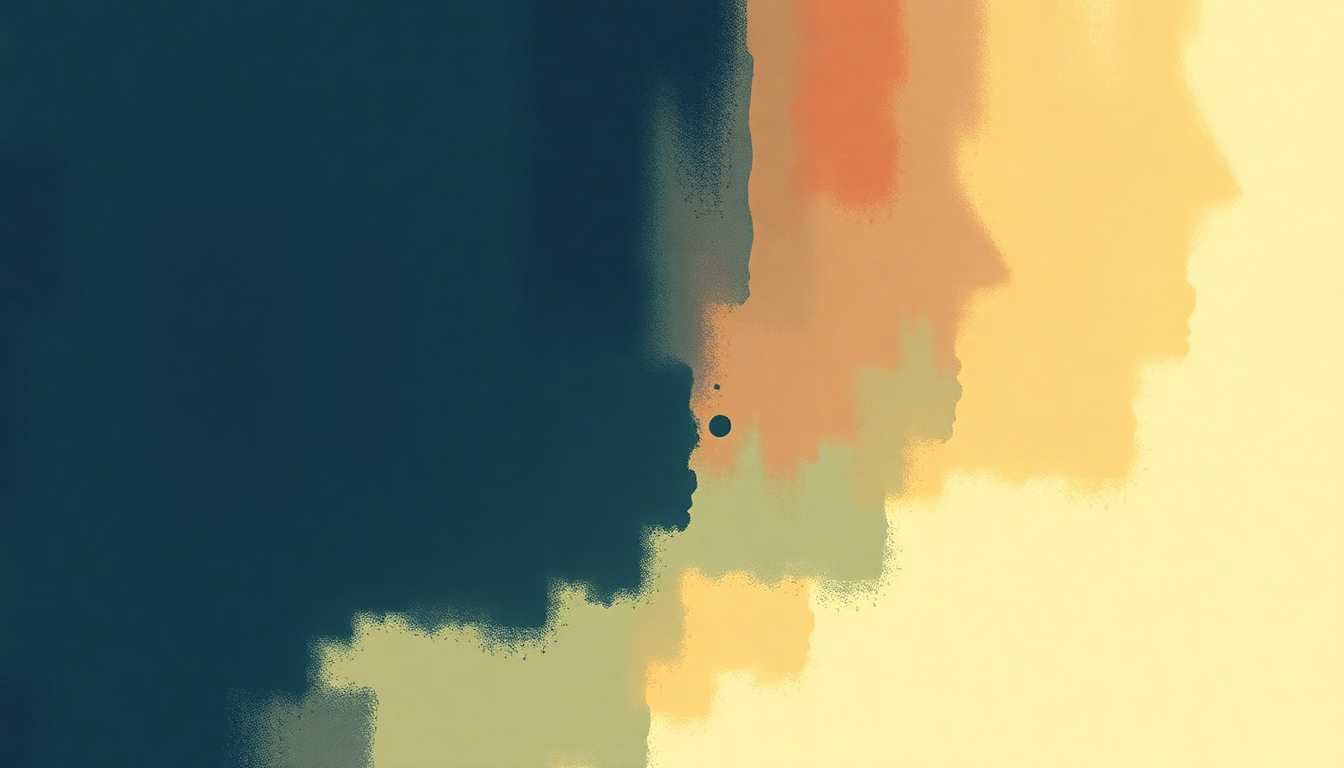 Fan-driven abstract illustration evoking the emotional arc of Happy Idiot by TV on the Radio