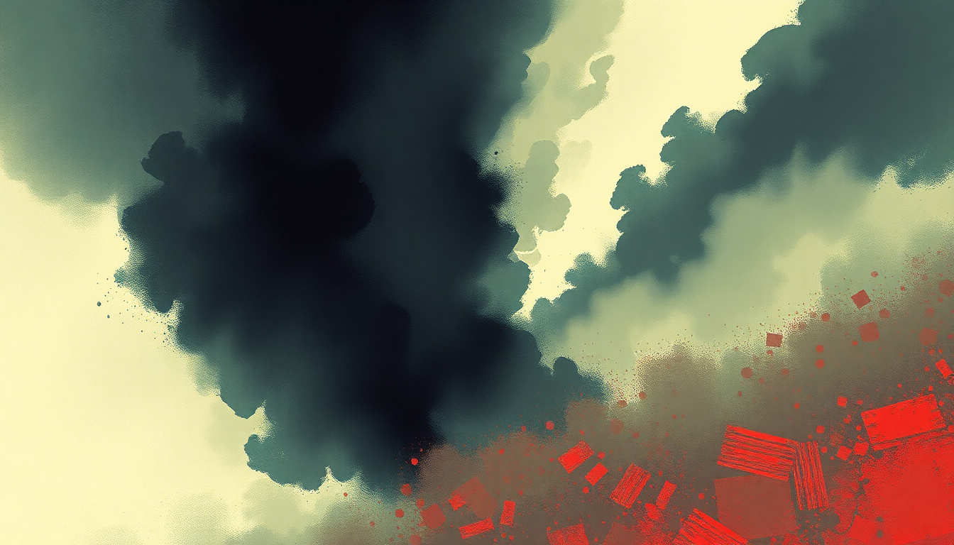 Fan-driven abstract illustration evoking the emotional arc of Hard Row by The Black Keys