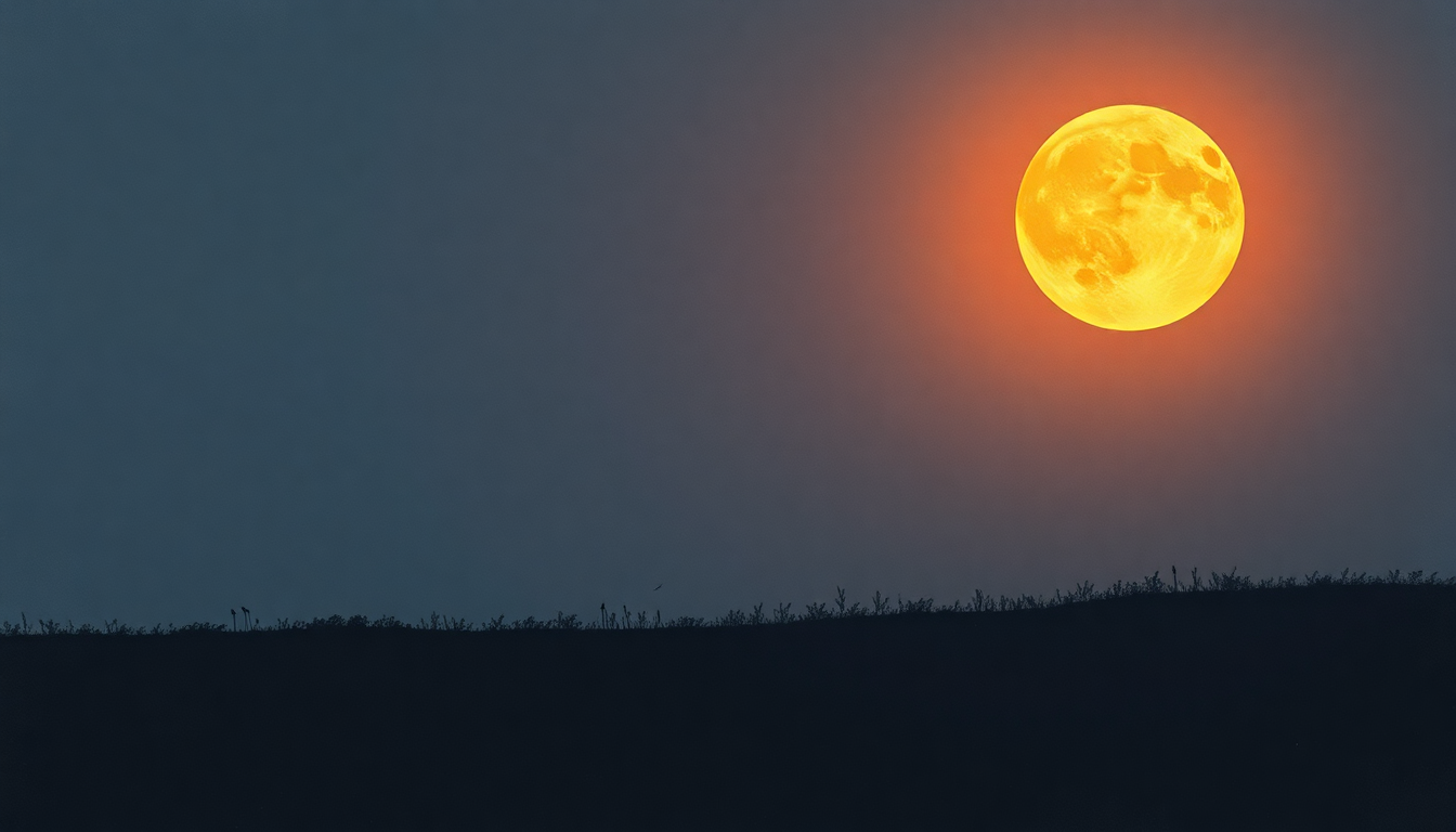 Fan-driven abstract illustration evoking the emotional arc of Harvest Moon by Neil Young