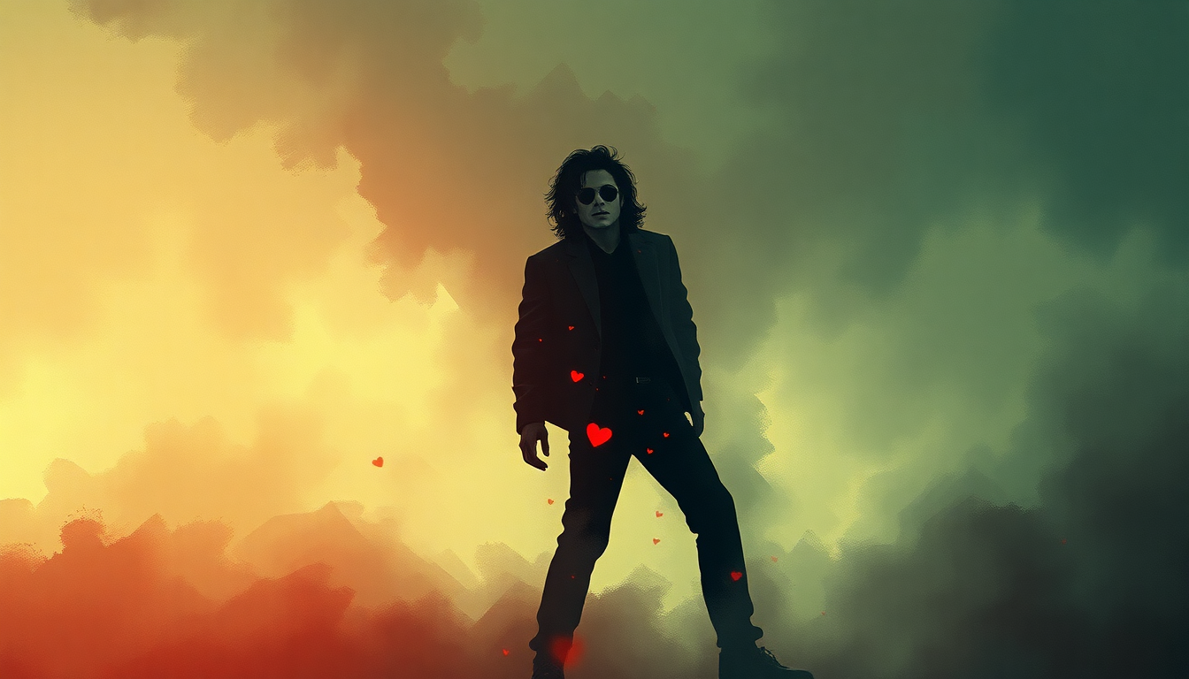 Fan-driven abstract illustration evoking the emotional arc of Heartbreaker by Michael Jackson