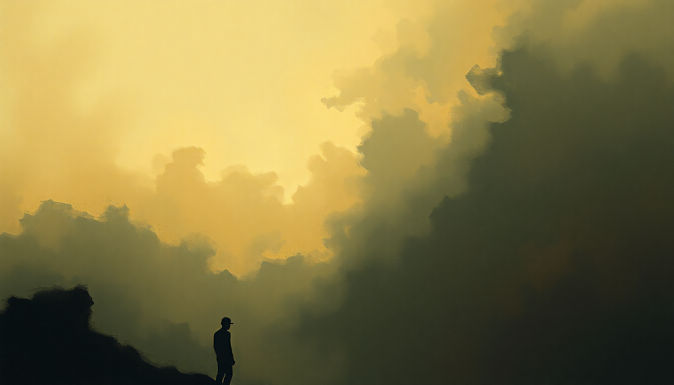 Fan-driven abstract illustration evoking the emotional arc of Heartbreaker by Led Zeppelin