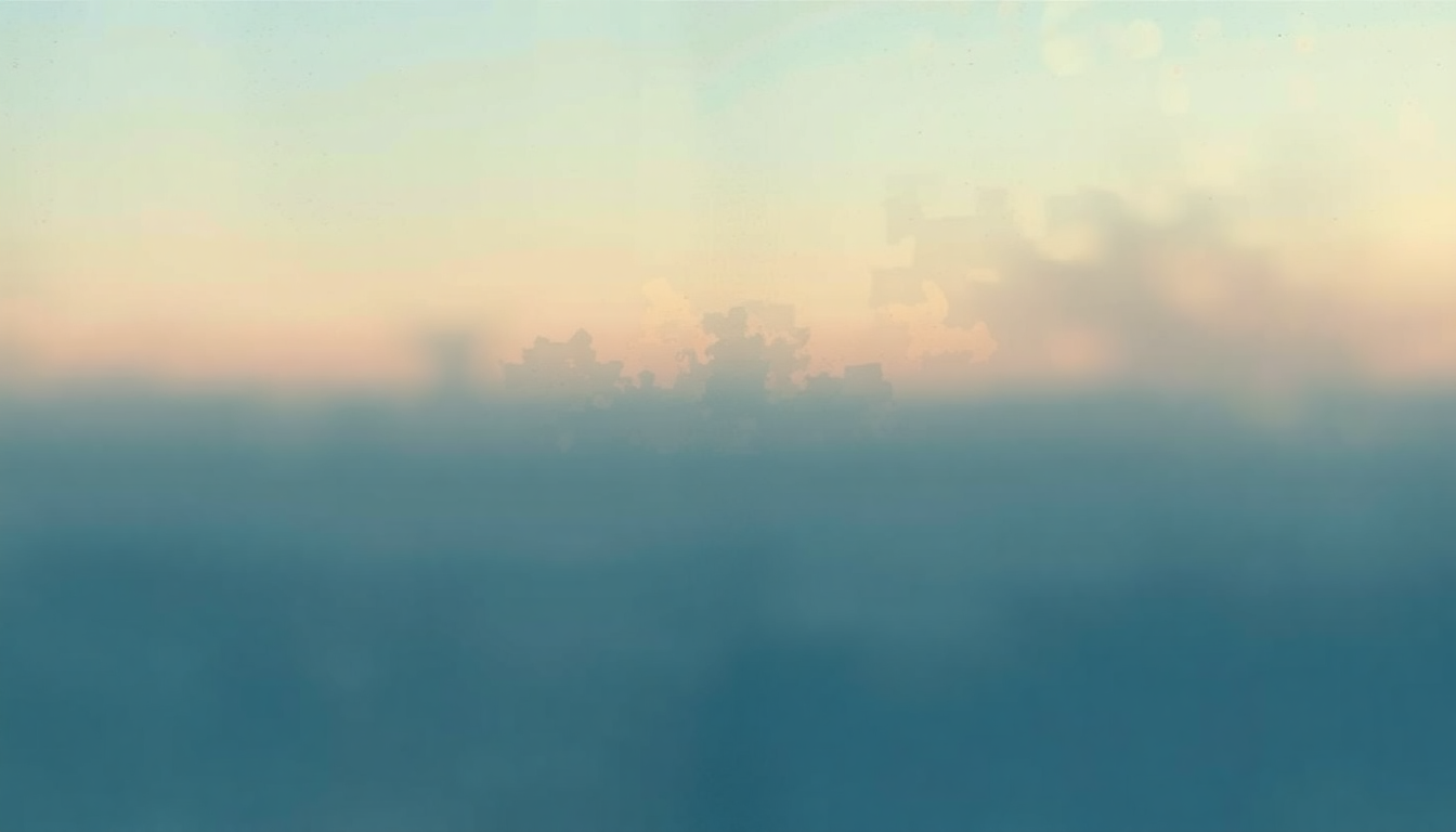 Fan-driven abstract illustration evoking the emotional arc of Heaven by Talking Heads