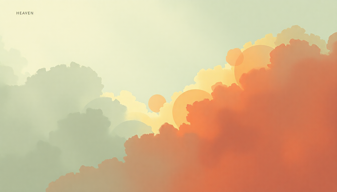 Fan-driven abstract illustration evoking the emotional arc of Heaven by The Rapture