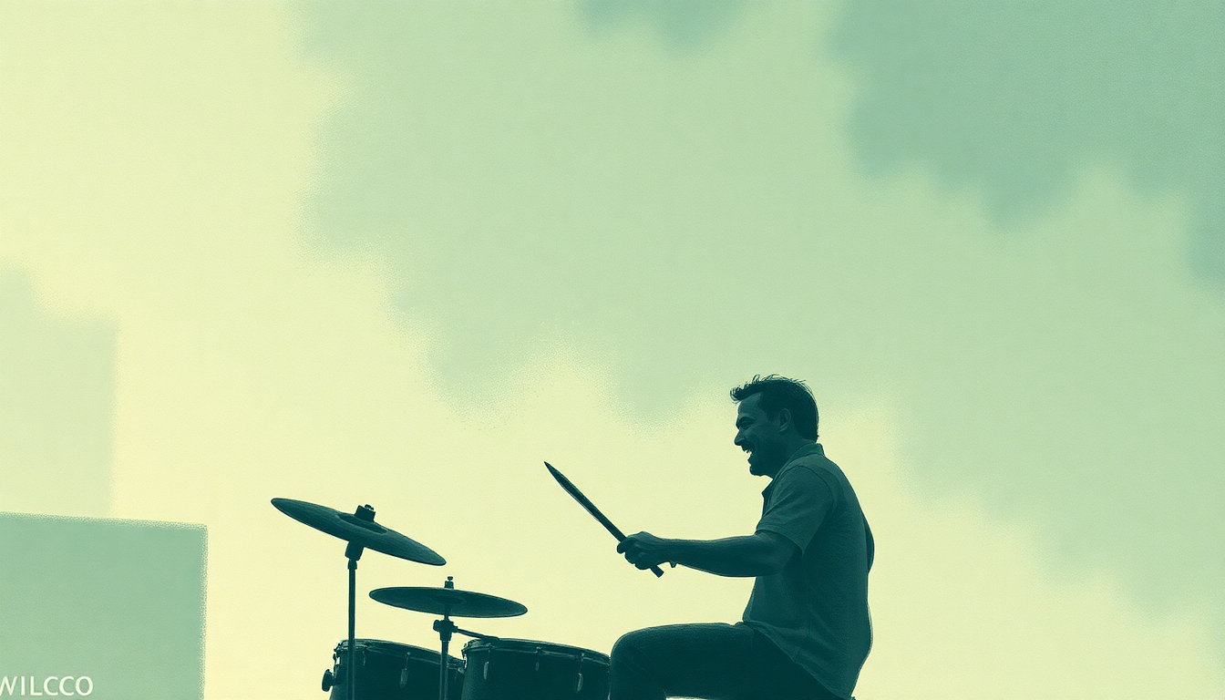 Fan-driven abstract illustration evoking the emotional arc of Heavy Metal Drummer by Wilco