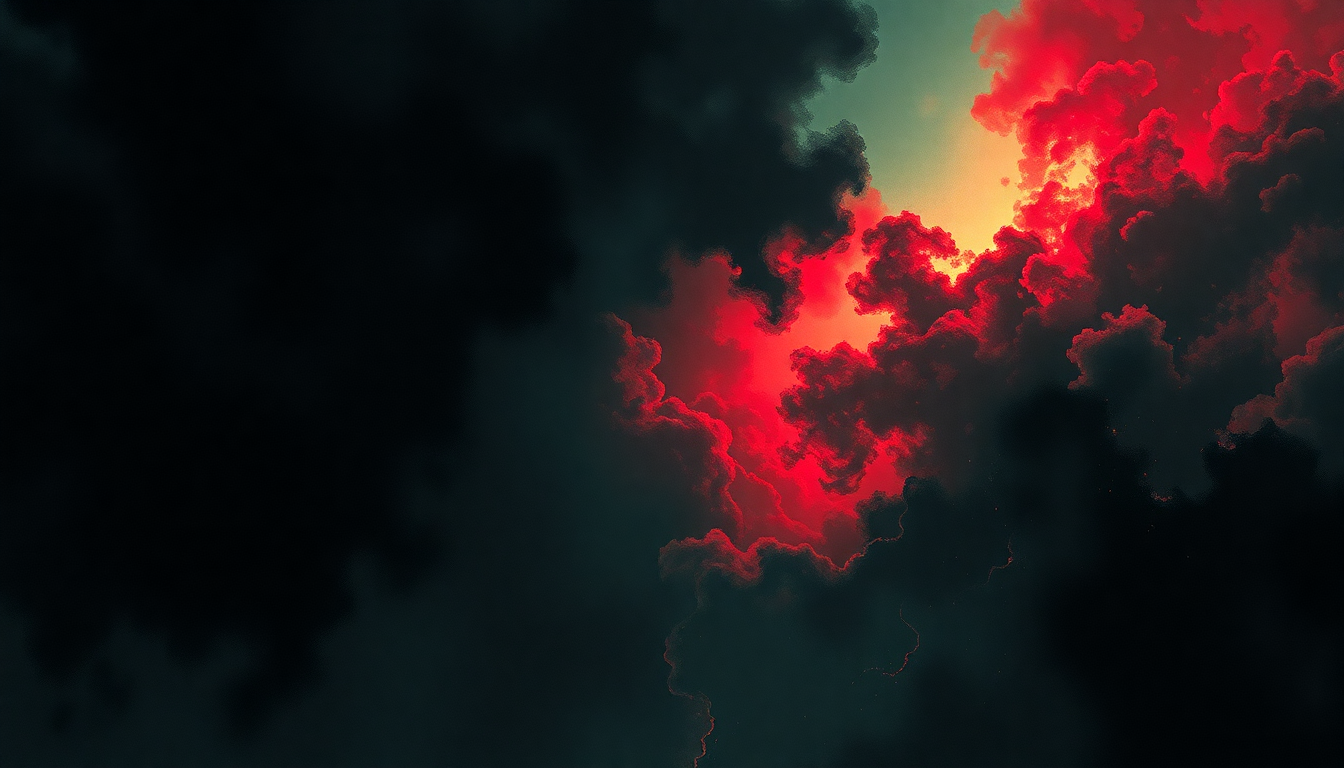 Fan-driven abstract illustration evoking the emotional arc of Hellnation by Dead Kennedys