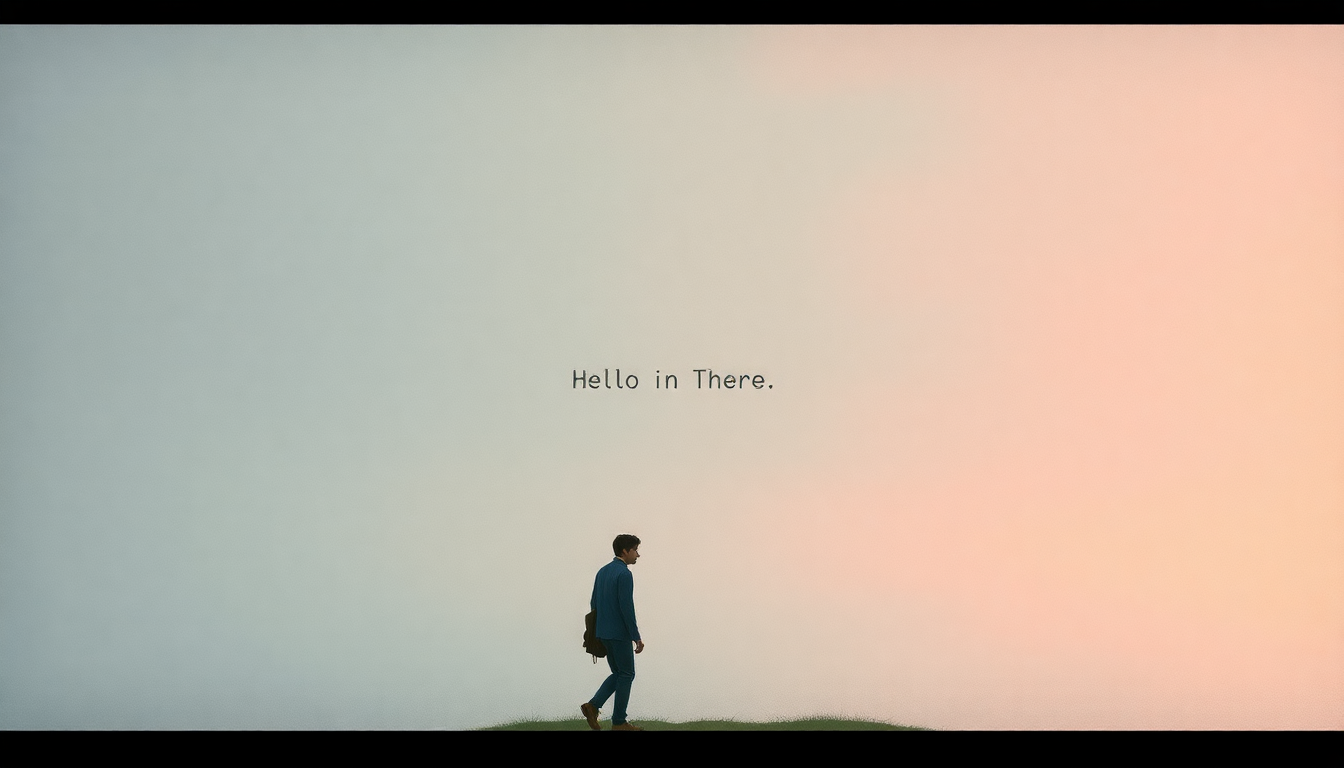 Fan-driven abstract illustration evoking the emotional arc of Hello in There by John Prine