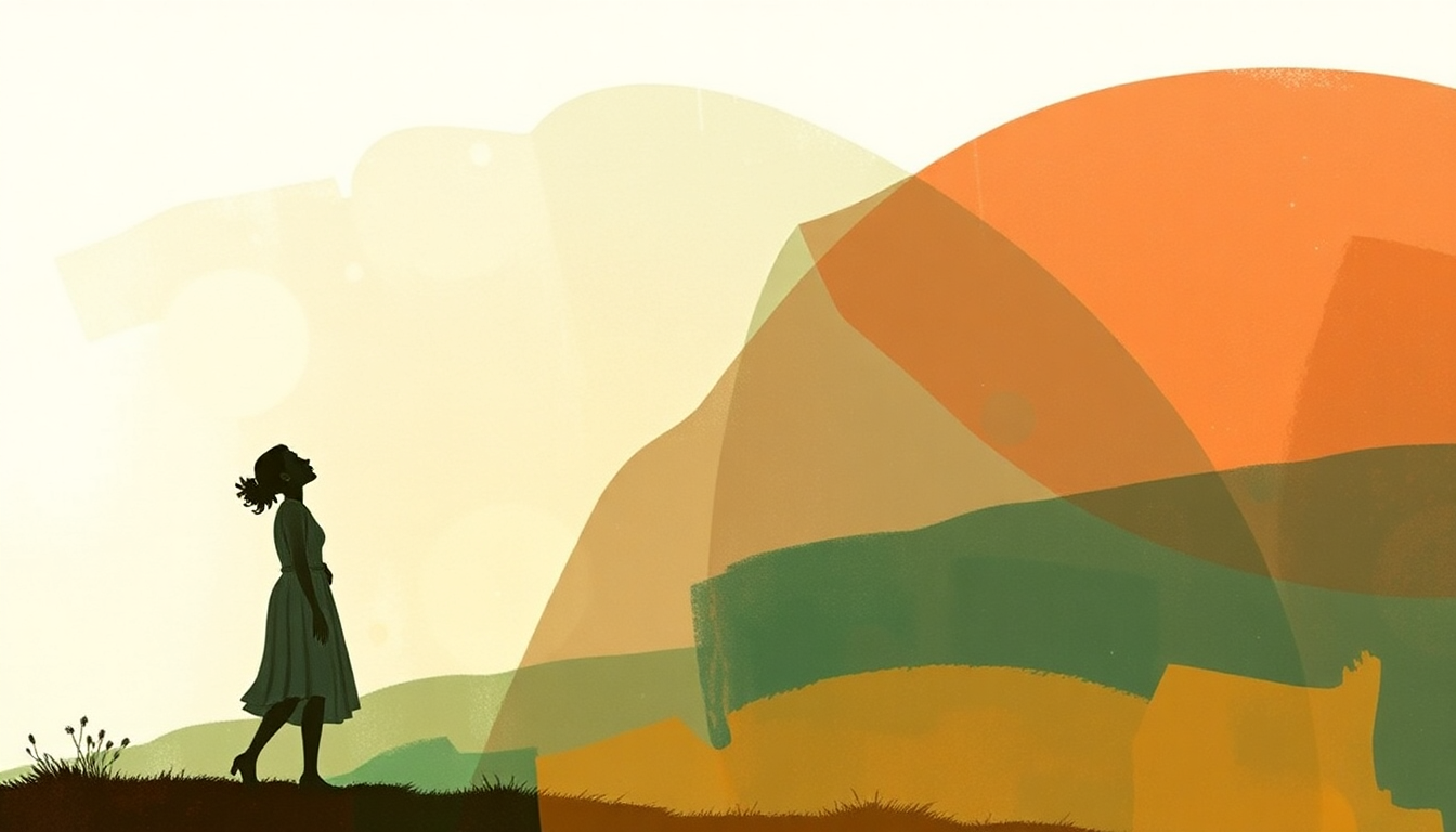 Fan-driven abstract illustration evoking the emotional arc of Hello My Baby by Ladysmith Black Mambazo