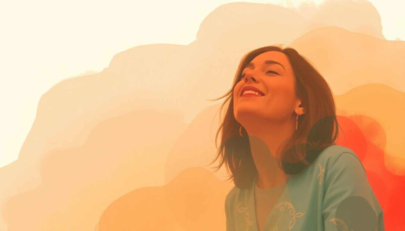 Fan-driven abstract illustration evoking the emotional arc of Help Me by Joni Mitchell