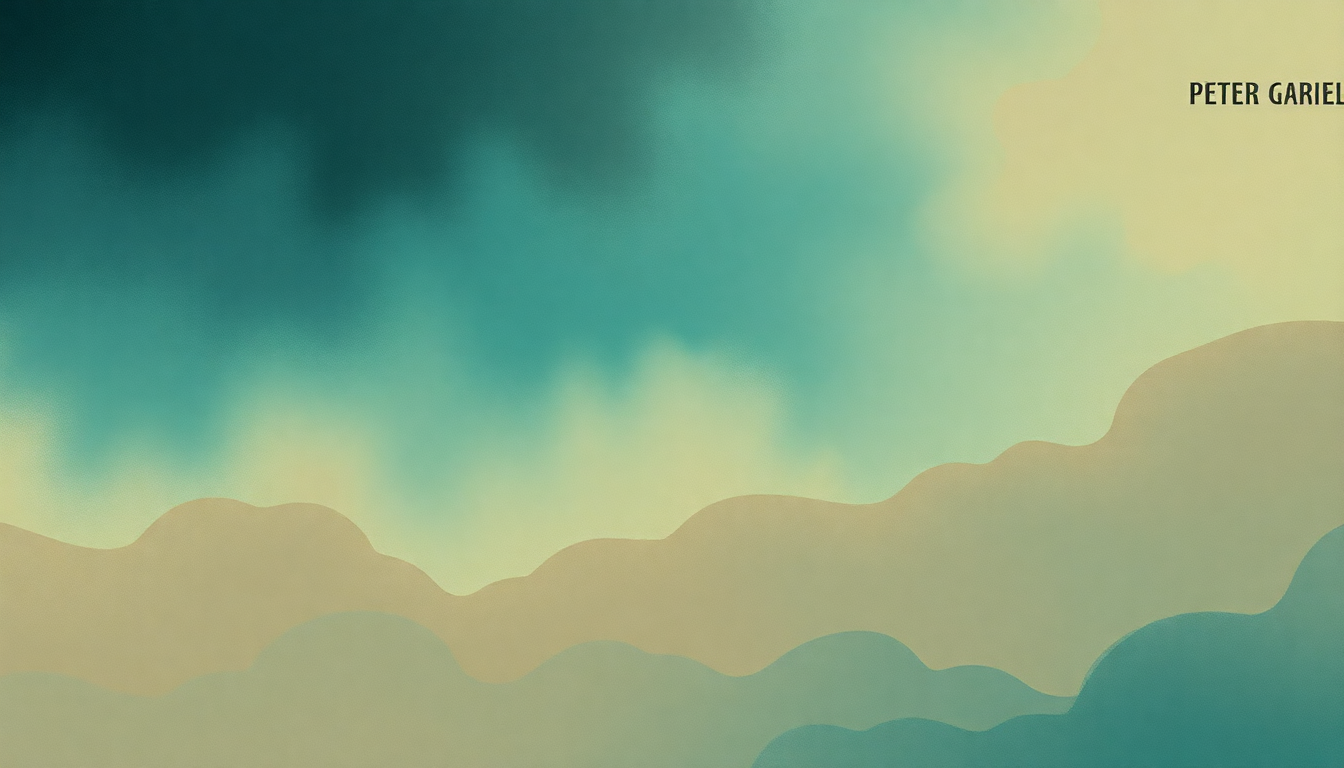 Fan-driven abstract illustration evoking the emotional arc of Here Comes the Flood by Peter Gabriel