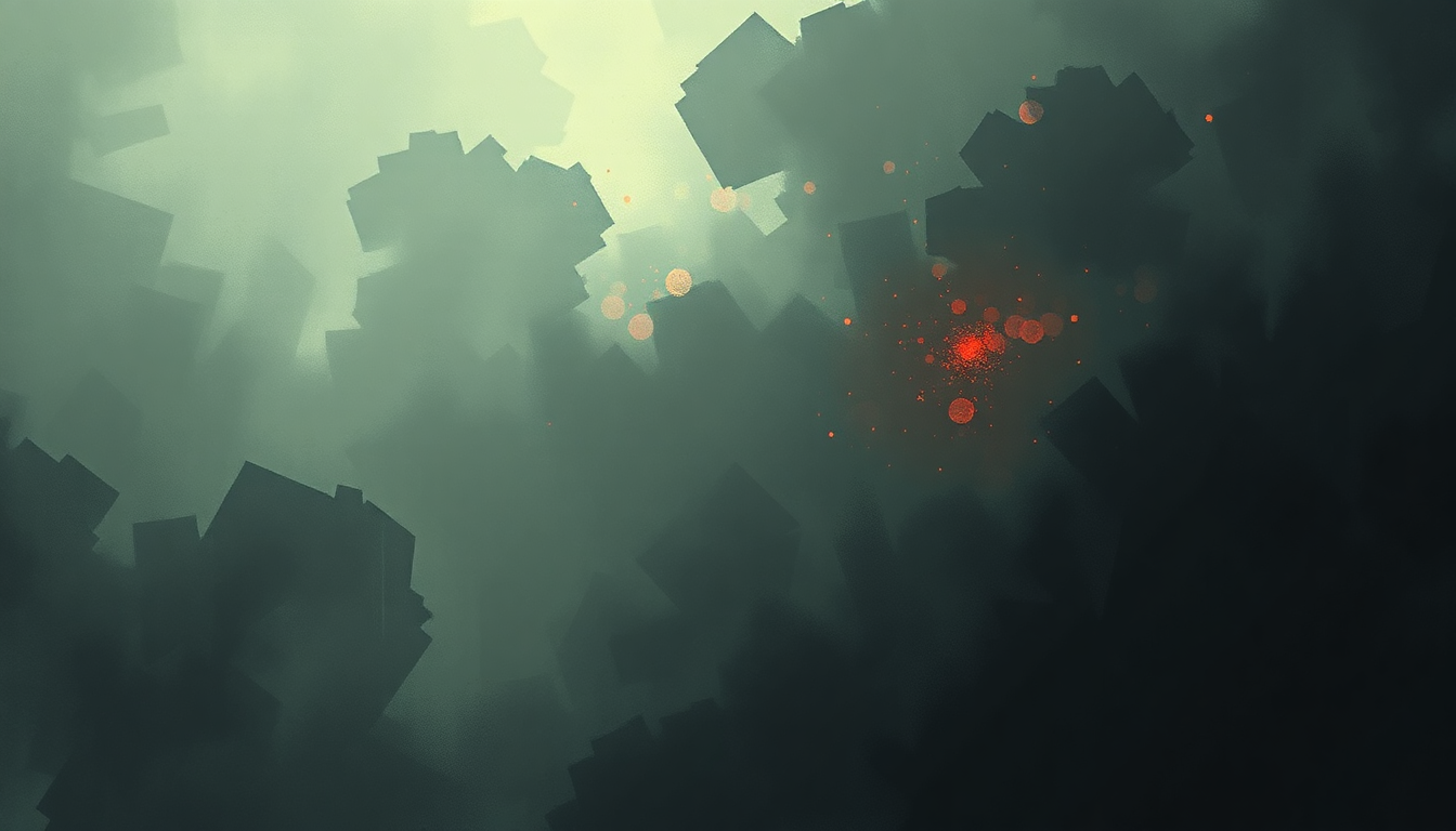 Fan-driven abstract illustration evoking the emotional arc of Here to Stay by Korn