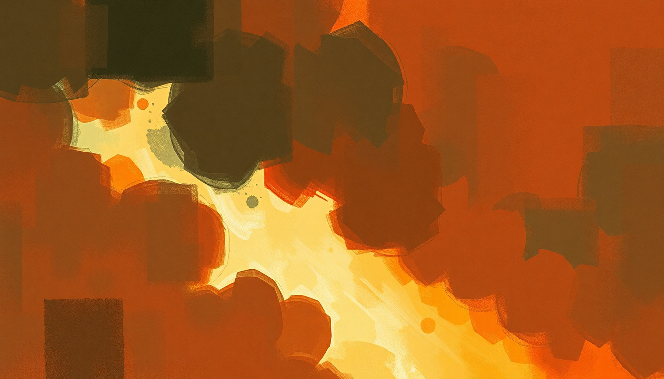 Fan-driven abstract illustration evoking the emotional arc of Hey-Hey-Hey-Hey! (Goin' Back to Birmingham) by Little Richard