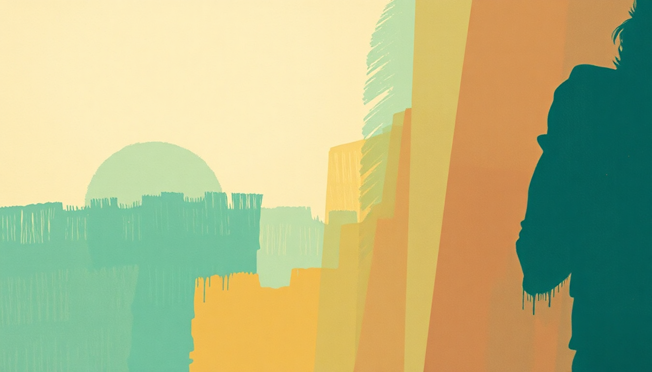 Fan-driven abstract illustration evoking the emotional arc of Hey Jane by Spiritualized
