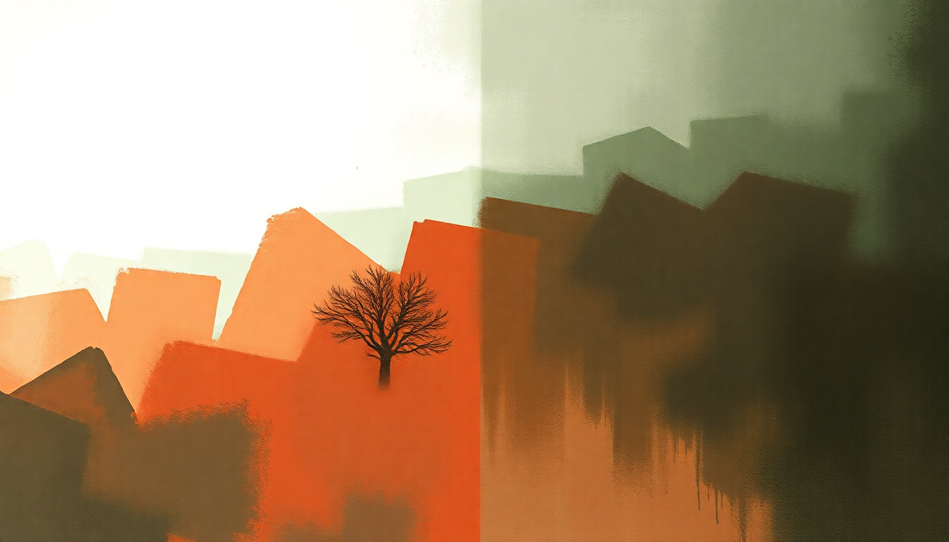 Fan-driven abstract illustration evoking the emotional arc of Hiders by Burial
