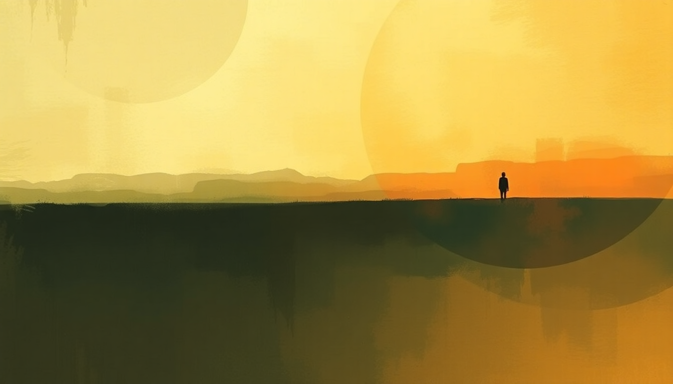 Fan-driven abstract illustration evoking the emotional arc of His Eye Is on the Sparrow by Mahalia Jackson