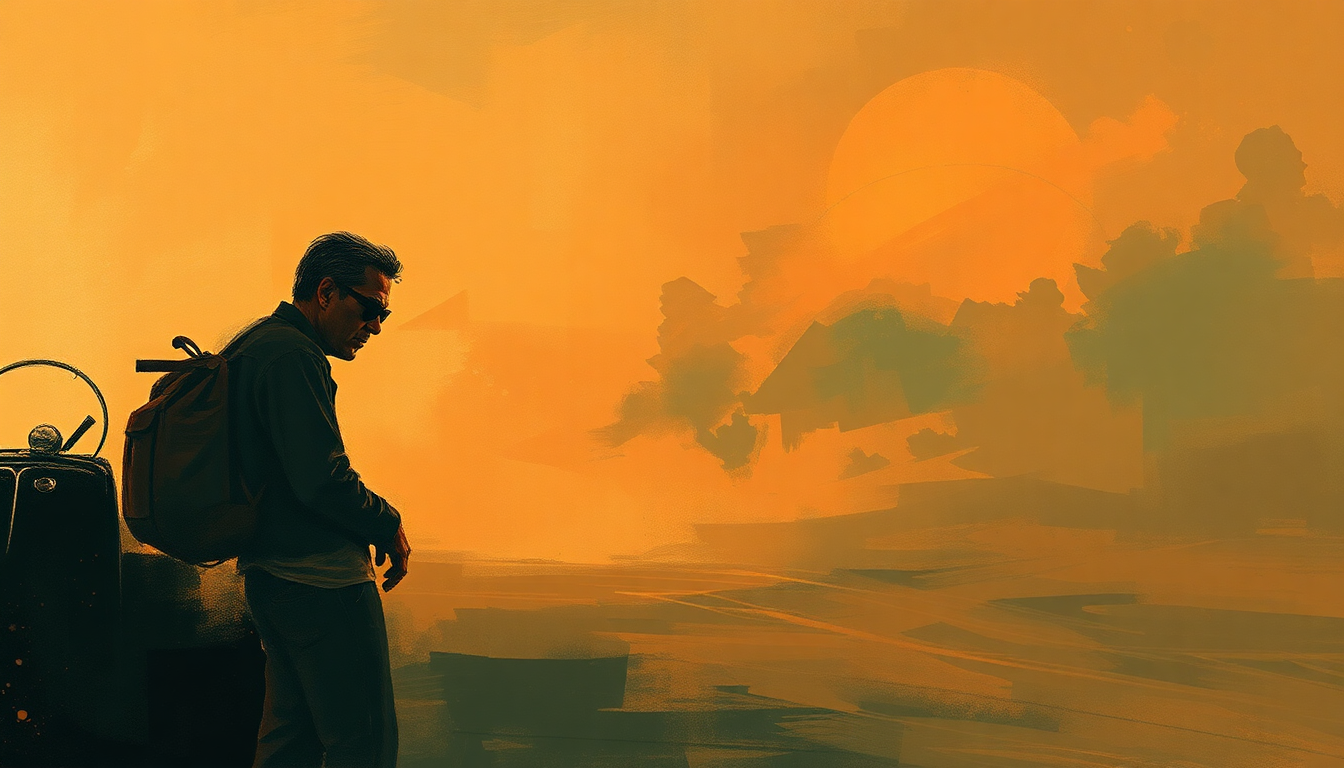 Fan-driven abstract illustration evoking the emotional arc of Hit the Road Jack by Ray Charles