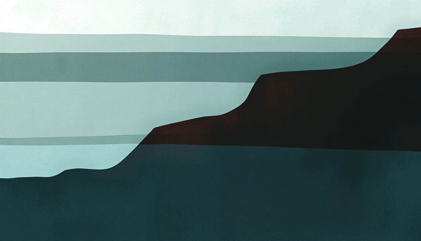 Fan-driven abstract illustration evoking the emotional arc of Hjartað Hamast (Bamm Bamm Bamm) by Sigur Rós