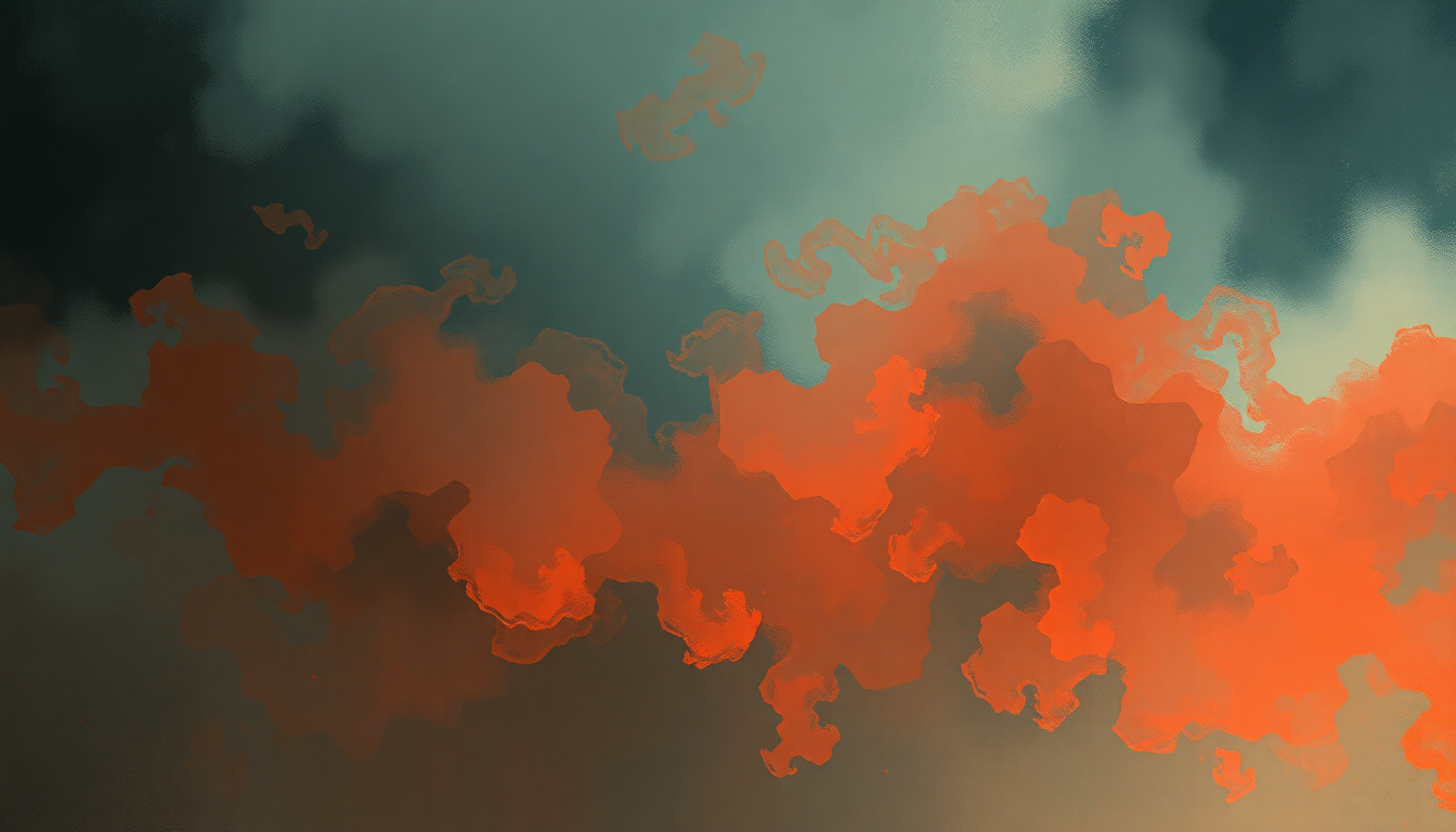 Fan-driven abstract illustration evoking the emotional arc of Holy Smoke by Iron Maiden