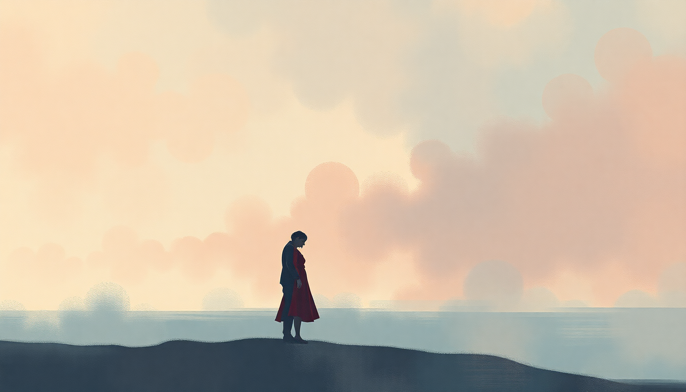Fan-driven abstract illustration evoking the emotional arc of Honeymoon by Phoenix