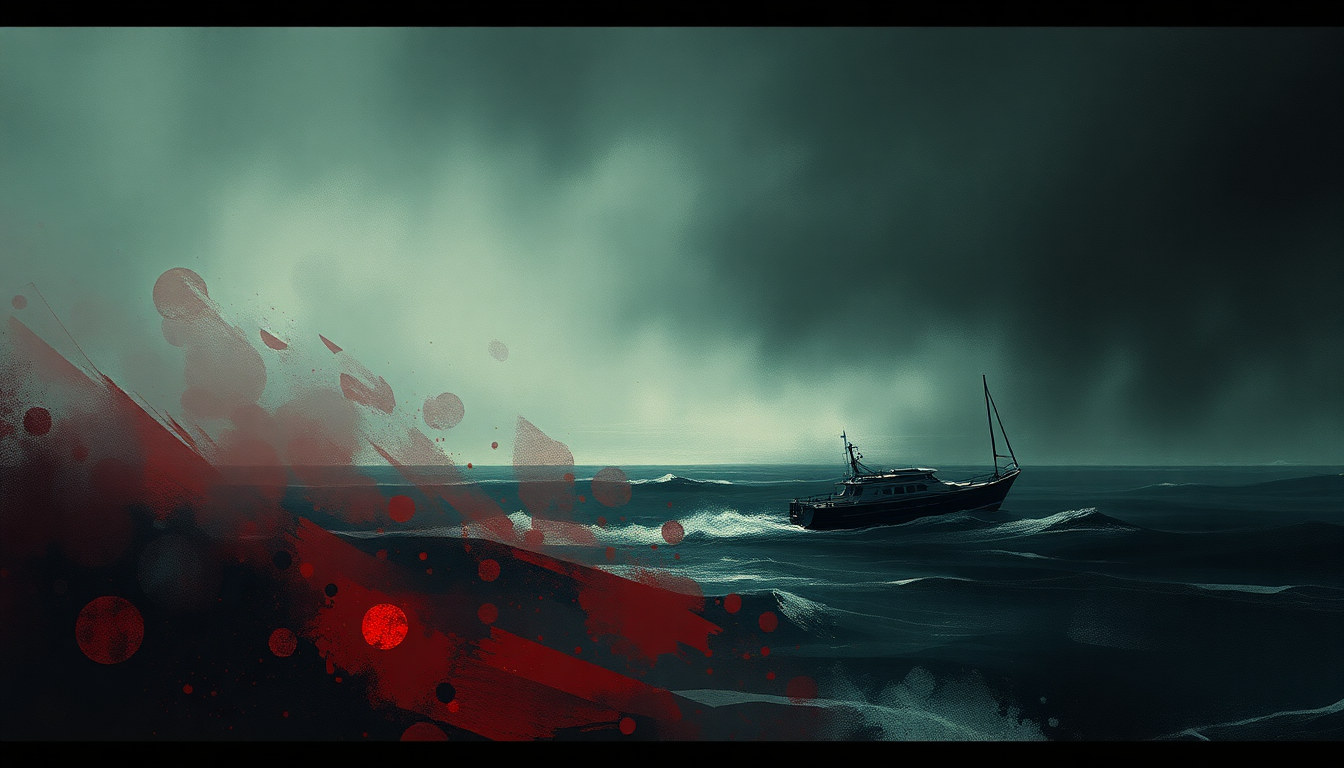 Fan-driven abstract illustration evoking the emotional arc of Hook Line and Sinker by Refused