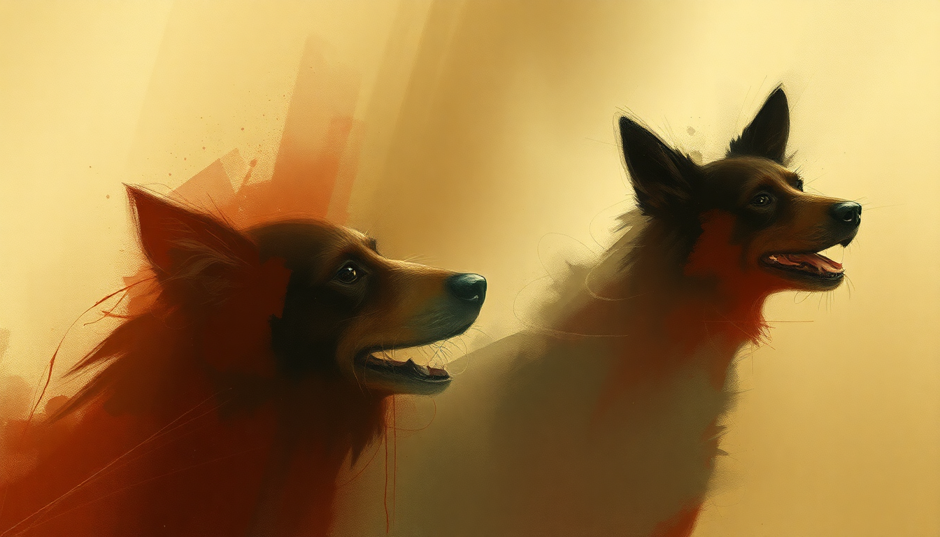 Fan-driven abstract illustration evoking the emotional arc of Hound Dog by Elvis Presley