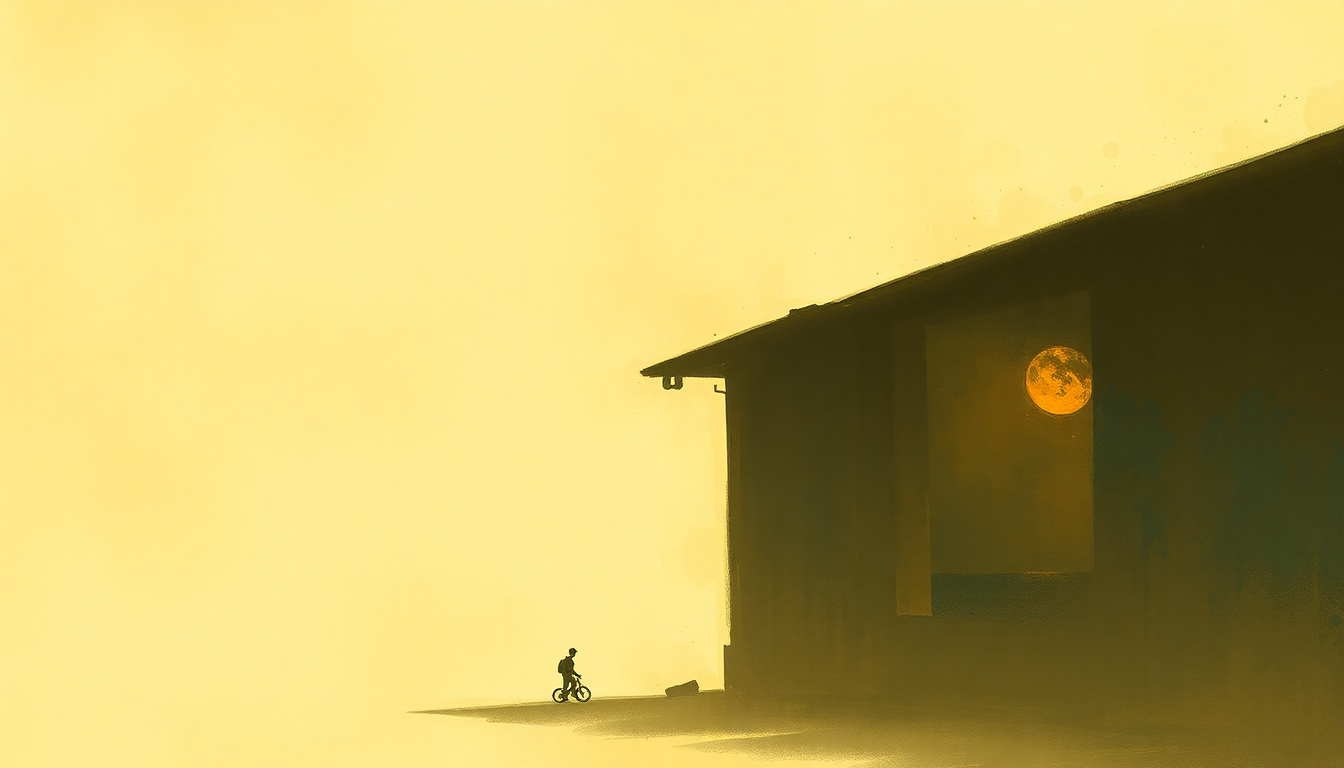 Fan-driven abstract illustration evoking the emotional arc of House Rent Boogie by John Lee Hooker