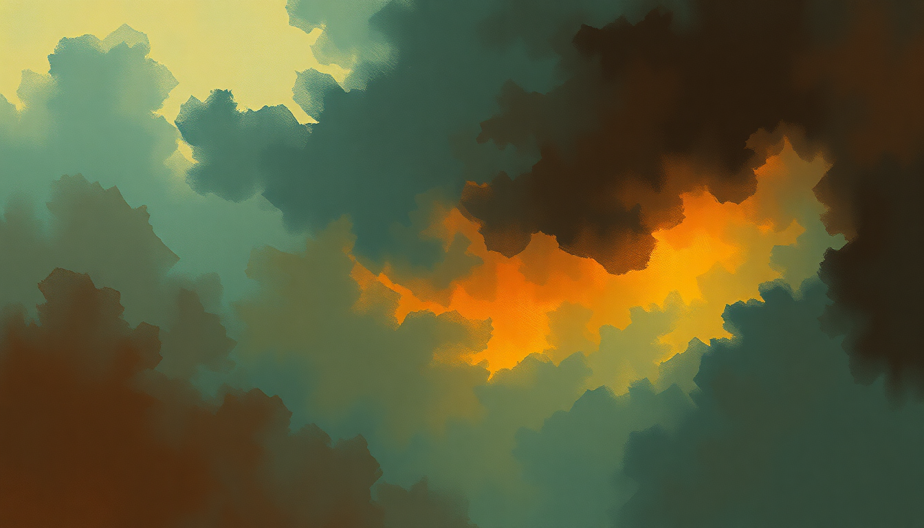 Fan-driven abstract illustration evoking the emotional arc of Houses of the Holy by Led Zeppelin