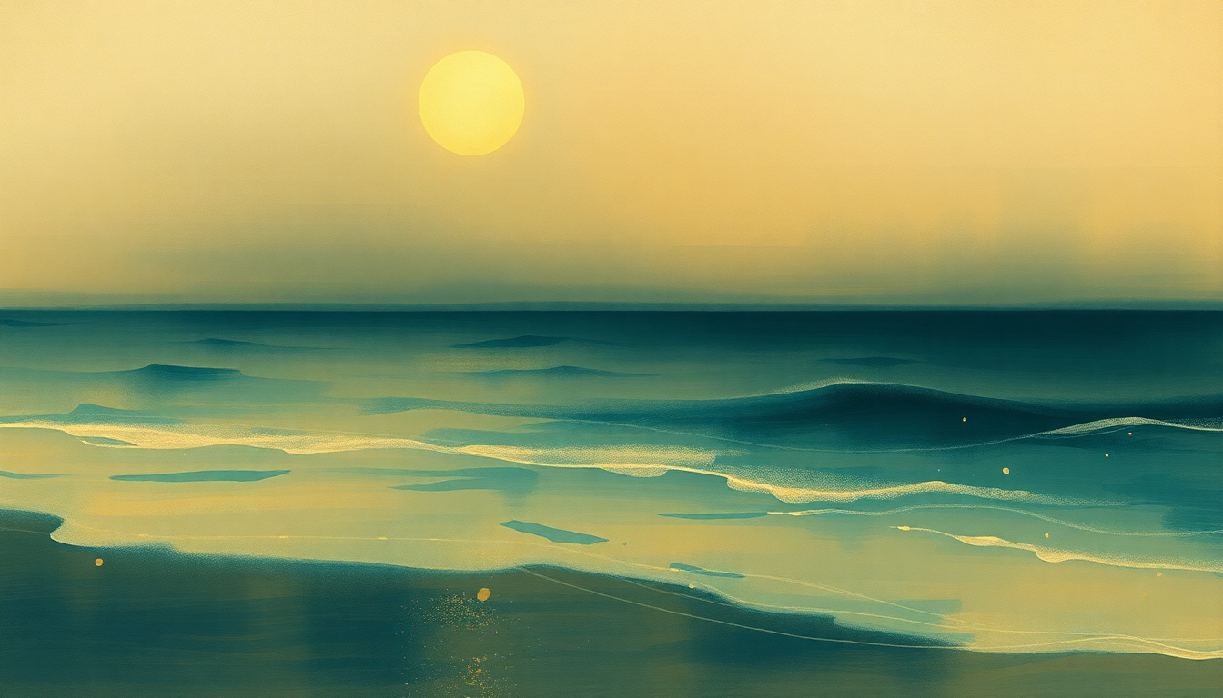 Fan-driven abstract illustration evoking the emotional arc of How Deep Is the Ocean by Chet Baker